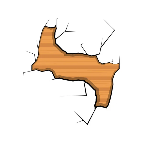 Mur en bois isolé fissuré — Image vectorielle