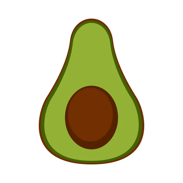 Vorderseite einer geschnittenen Avocado — Stockvektor