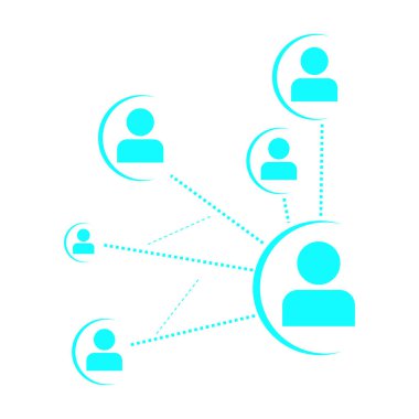 Bir sosyal ağ izole bağlı insanlar. Vektör illustrstion tasarımı