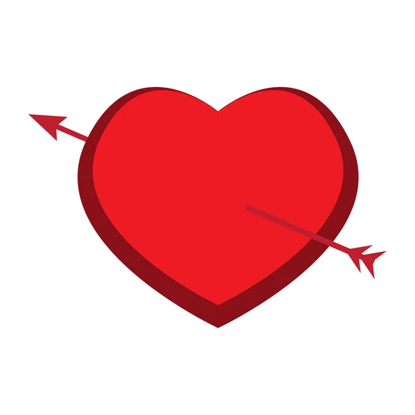 Corazón con una flecha — Vector de stock