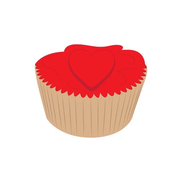 Cupcake mignon isolé — Image vectorielle