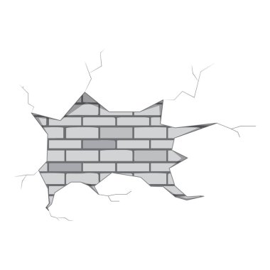 İzole tuğla duvar çatlamak