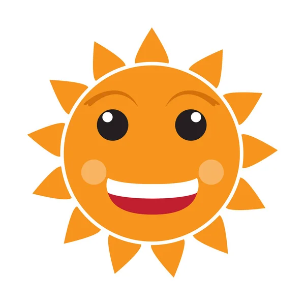 Sol feliz aislado — Vector de stock