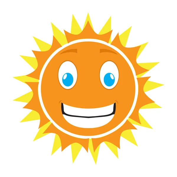 Izolované šťastné slunce — Stockový vektor