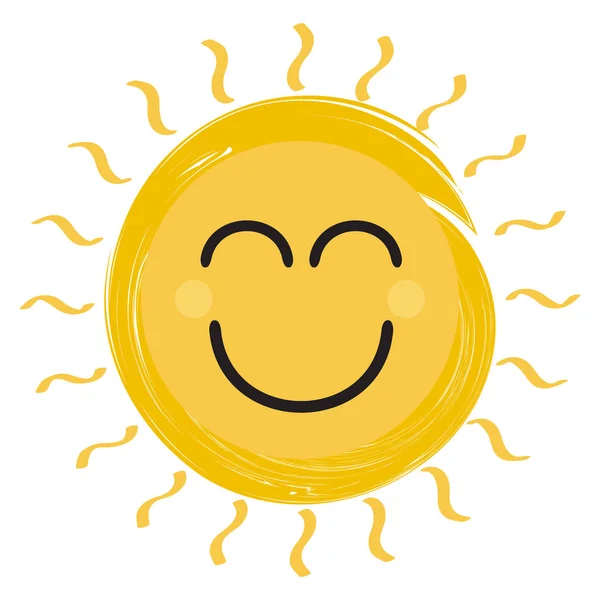 İzole mutlu güneş — Stok Vektör