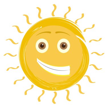 İzole mutlu güneş