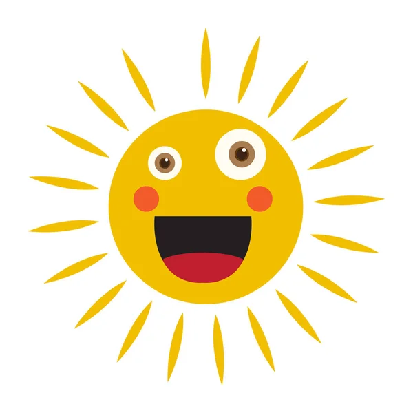 孤立的快乐的太阳 — 图库矢量图片