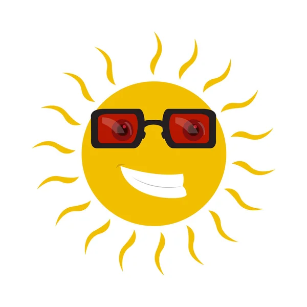 Изолированное счастливое солнце — стоковый вектор