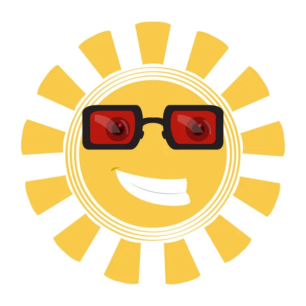 Изолированное счастливое солнце — стоковый вектор