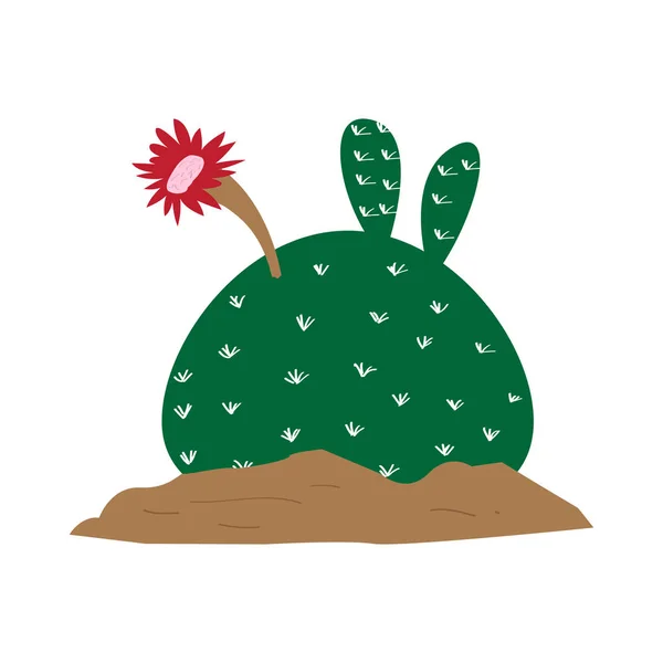 Isolated Cute Cactus Flower Vector Illustration Design — Stock Vector