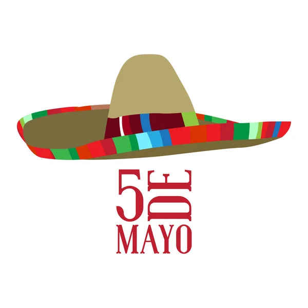 Cinco de mayo. Sombrero mexicano — Vector de stock