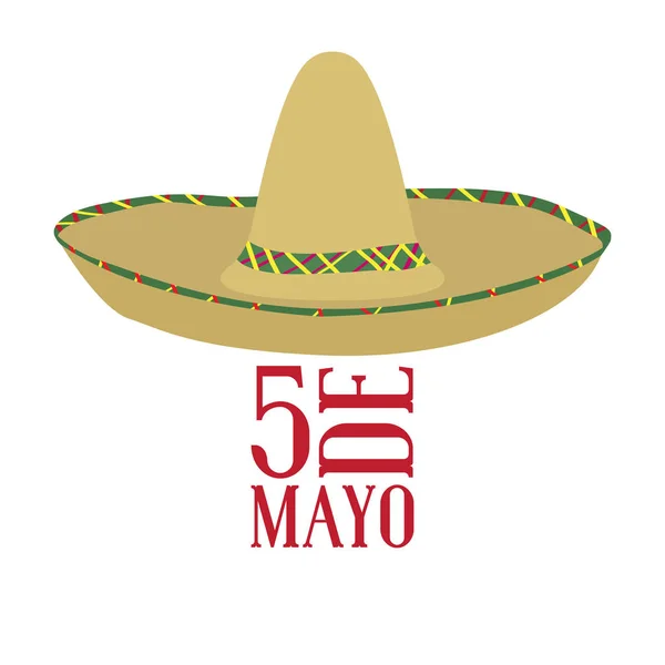 Cinco de mayo. Sombrero mexicano — Vector de stock