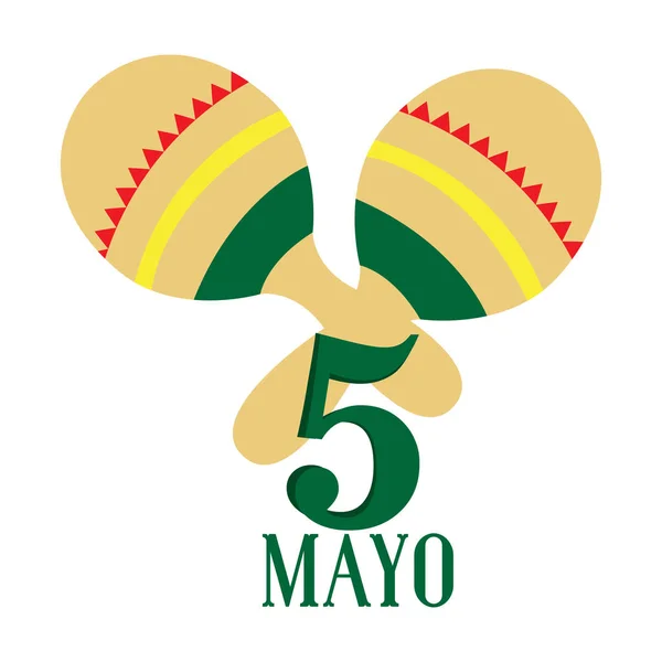 Un par de maracas. Cinco de mayo — Vector de stock