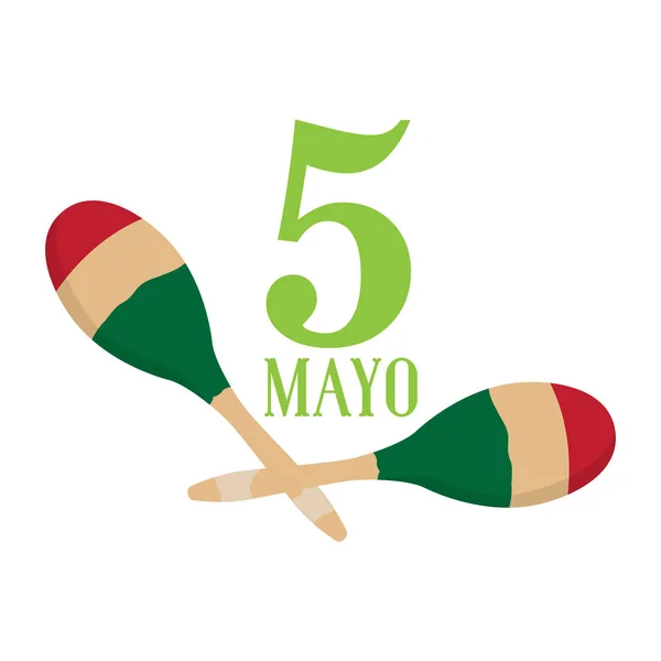 Par de maracas. Cinco de maio —  Vetores de Stock