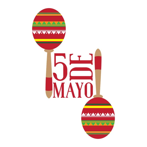 Pár maracas. Cinco de mayo — Stockový vektor