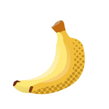 İki muz izole. Noktalı resim stili