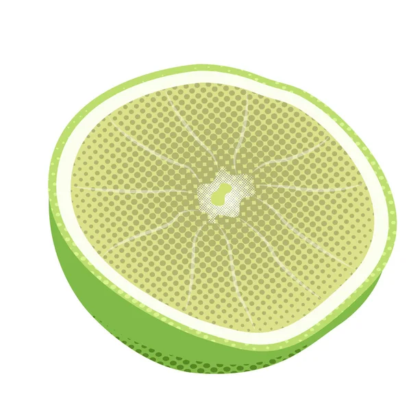 Limão cortado isolado. Estilo meio-tom — Vetor de Stock