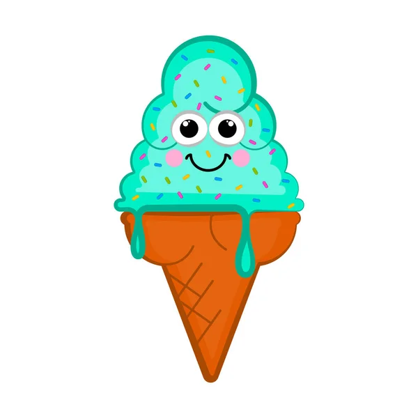 快乐的冰淇淋筒 — 图库矢量图片