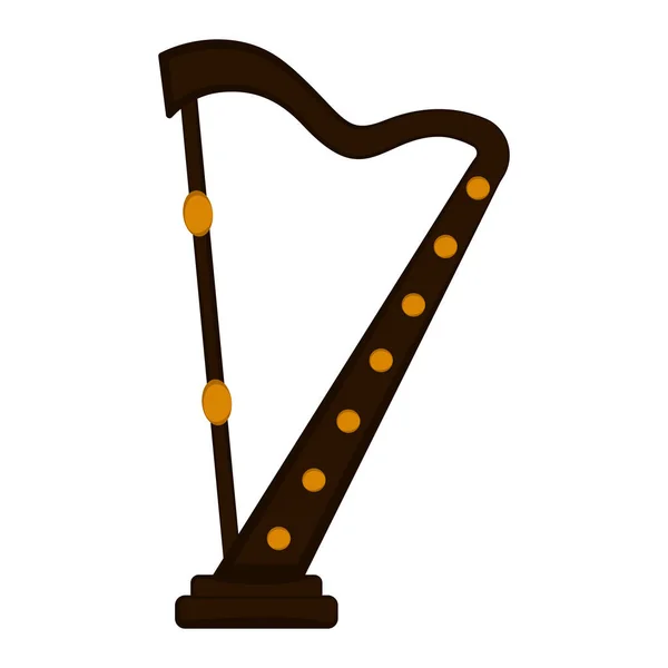 Ikona na białym tle harfa — Wektor stockowy