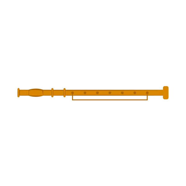 Ícone de flauta transversal isolado — Vetor de Stock