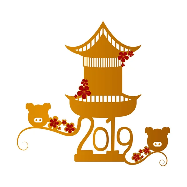 Banner de año nuevo chino — Vector de stock