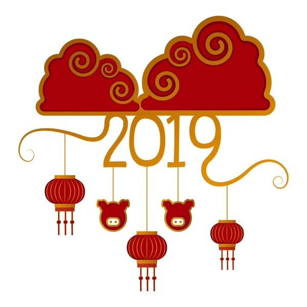 Banner de año nuevo chino — Vector de stock