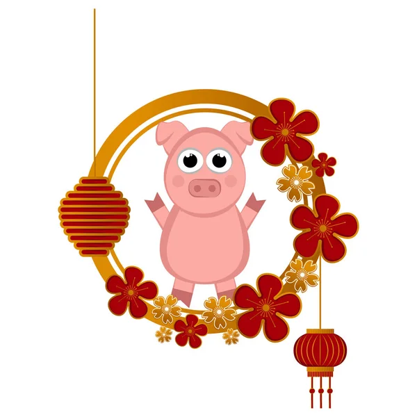 Bandiera cinese di Capodanno — Vettoriale Stock