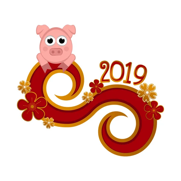 Banner de año nuevo chino — Vector de stock