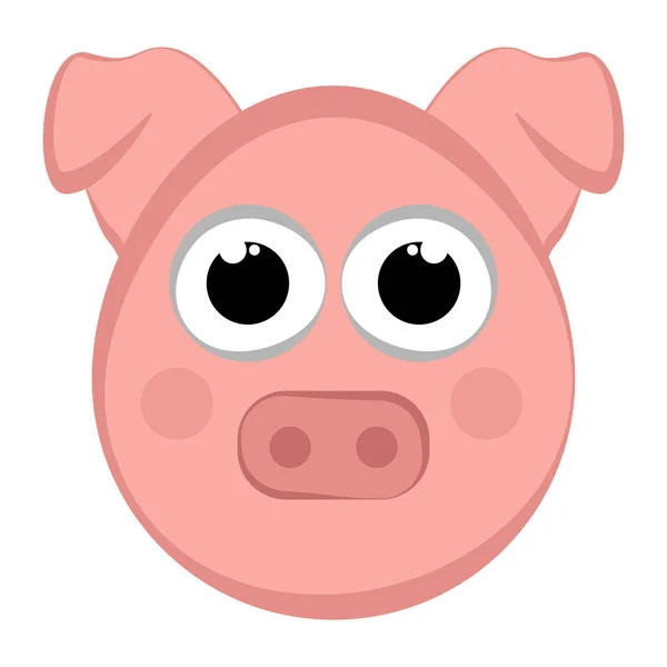 Cute head pig — Stock Vector