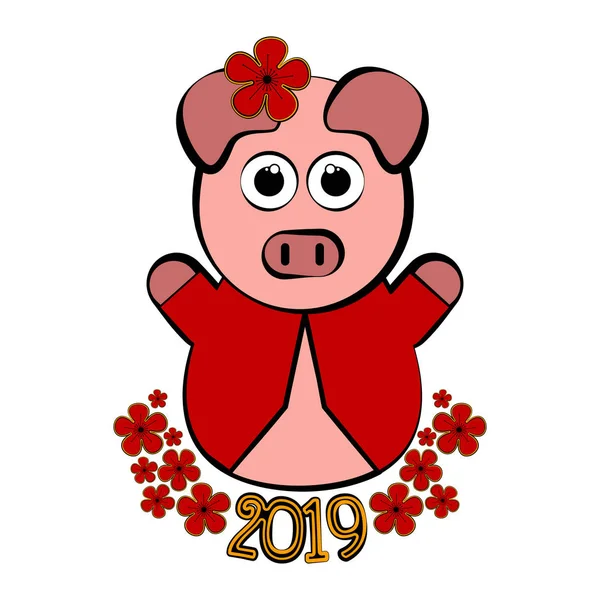 Boceto Una Bandera Año Nuevo Chino Diseño Ilustración Vectorial — Vector de stock
