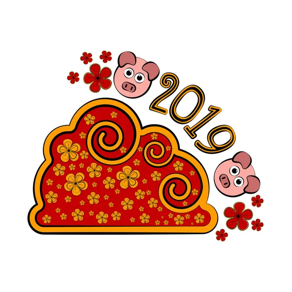Σκίτσο από ένα πανό του κινεζικού νέου έτους — Διανυσματικό Αρχείο
