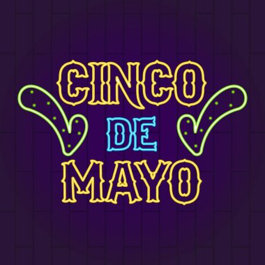 Cinco de mayonez neon bayrağı