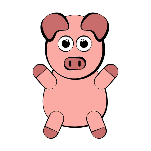 一只可爱的猪的素描 — 图库矢量图片