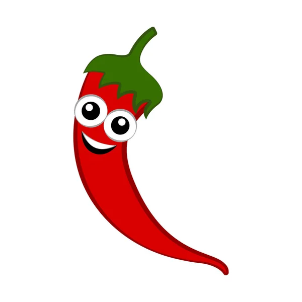 Απομονωμένη ευτυχισμένη χαριτωμένο κόκκινο πιπέρι — Διανυσματικό Αρχείο