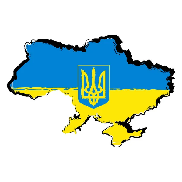 Carte de l'ukraine avec drapeau — Image vectorielle