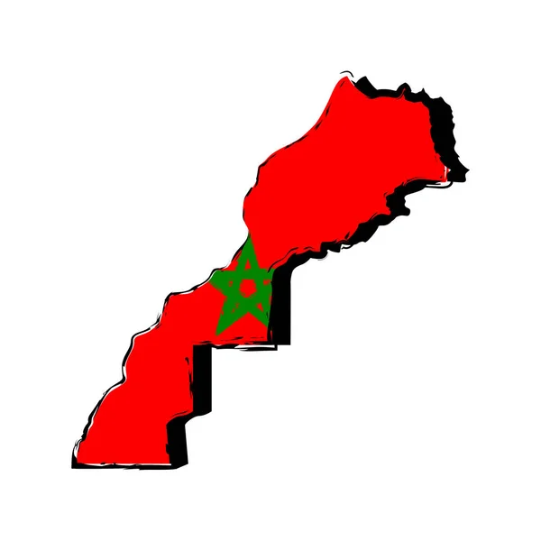 플래그와 함께 모로코의 지도 — 스톡 벡터