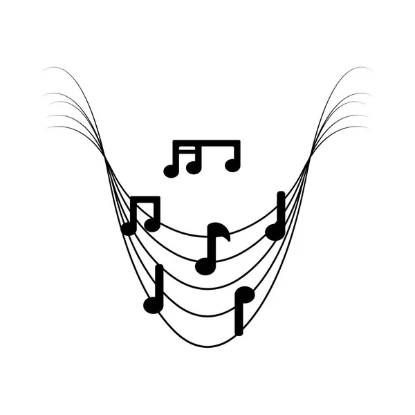 Isoliertes musikalisches Pentagramm — Stockvektor