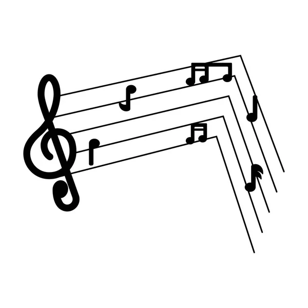 Isoliertes musikalisches Pentagramm — Stockvektor