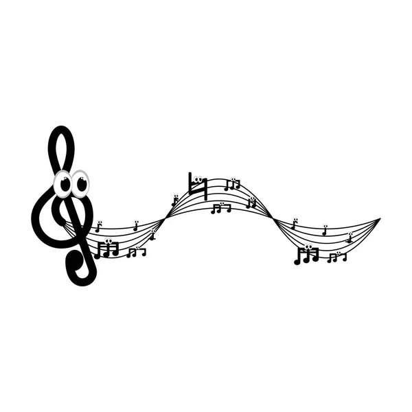 Isoliertes musikalisches Pentagramm — Stockvektor
