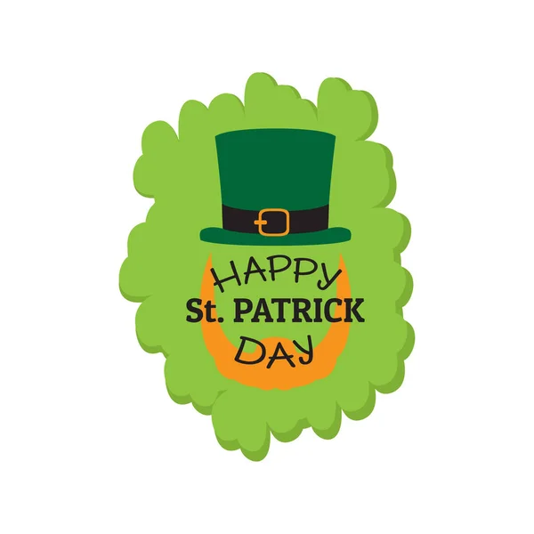 Patrick day label with an abstract irish elf — Stock Vector