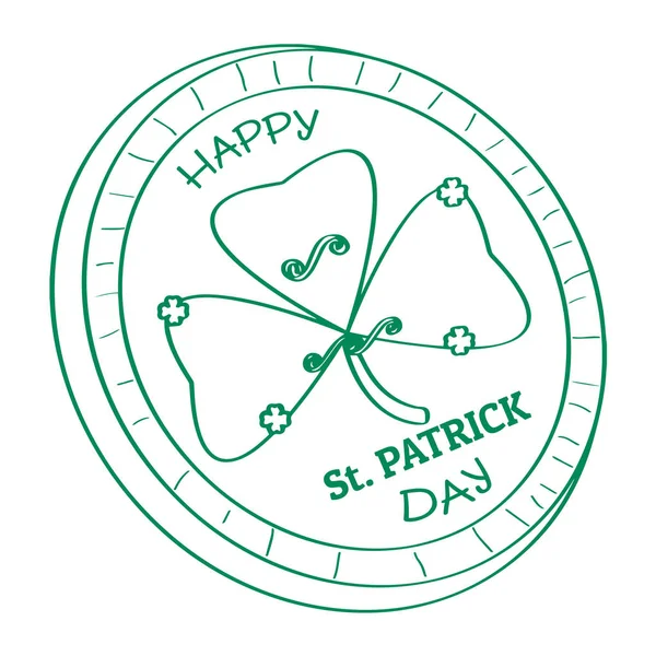 Umrisse eines Patrick-Day-Labels — Stockvektor