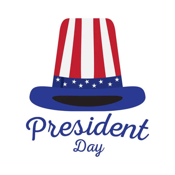 孤立的美国帽子。总统日 — 图库矢量图片