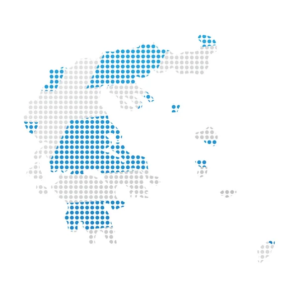 Mapa de Grecia con bandera — Vector de stock