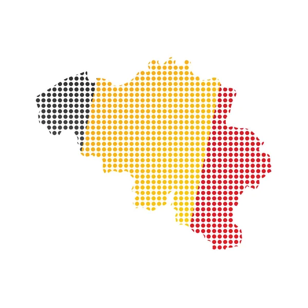Carte de la Belgique avec drapeau — Image vectorielle