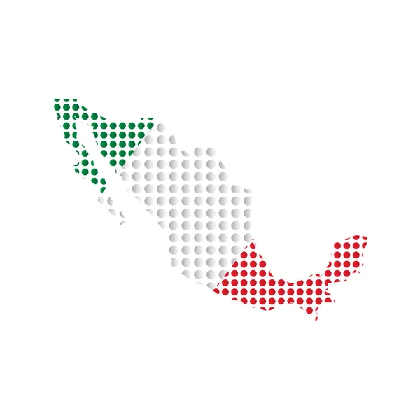 Mappa del Messico con la bandiera — Vettoriale Stock