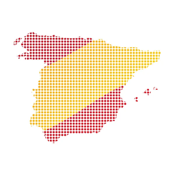 Mapa da Espanha com bandeira — Vetor de Stock