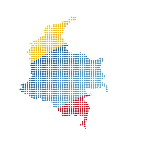 Kolombiya Haritası bayrak ile — Stok Vektör
