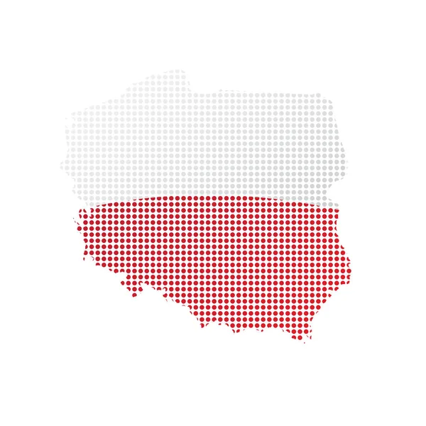 Karte von Polen mit Fahne — Stockvektor