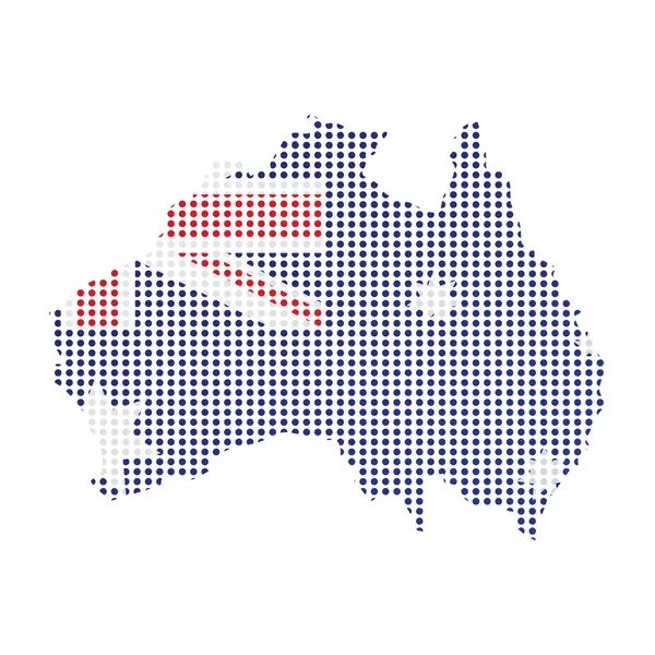 Map of Australia with flag — Stock Vector