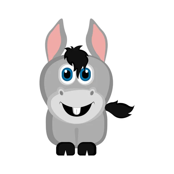 Burro lindo aislado — Vector de stock